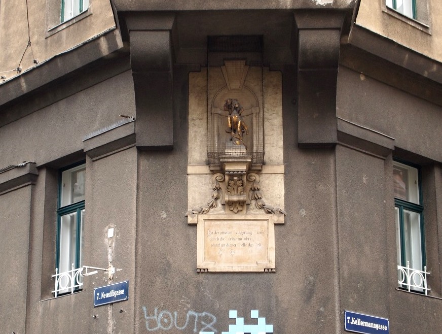 Statue des türkischen Reiters in der Neustiftgasse Ecke Kellermanngasse in 1070 Wien.