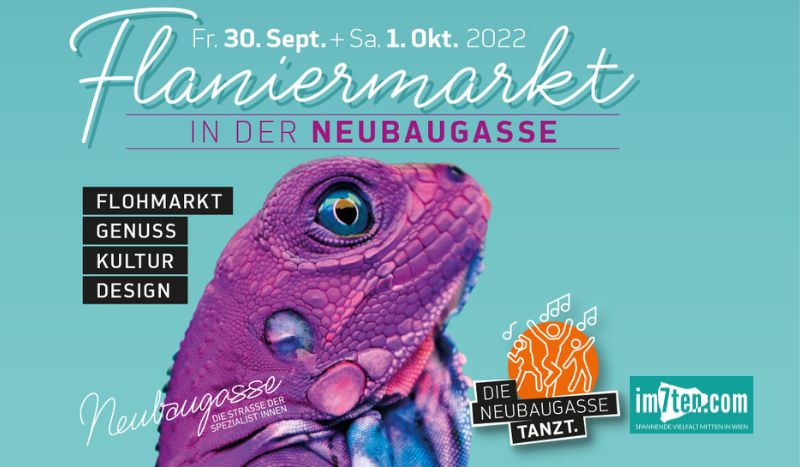 Der Flaniermarkt findet auch im Herbst 2022 wieder in der Neubaugasse statt.