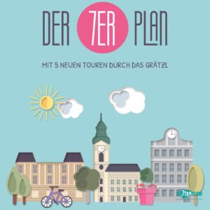 Der 2. 7er Plan erschien 2019 und bietet 5 neue Spaziergänge durch die Grätzl im7ten.