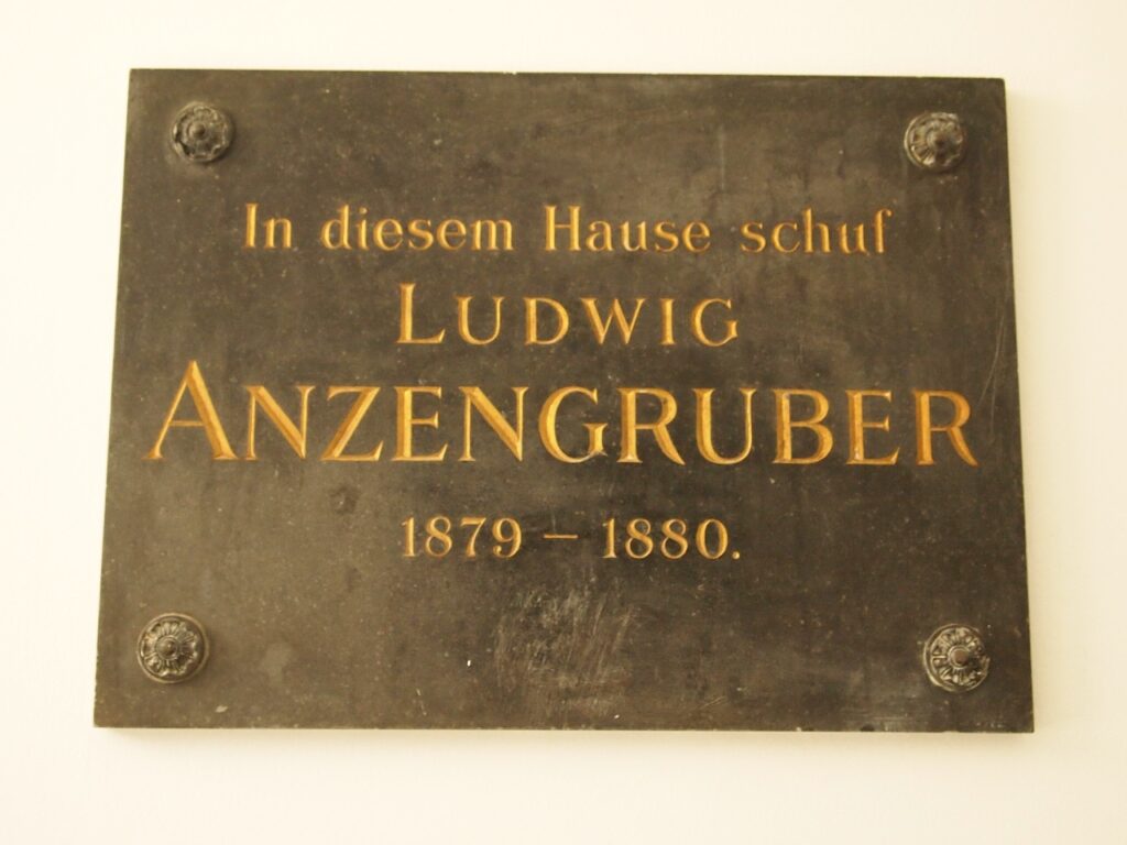 Gedenktafel für Ludwig Anzengruber in der Stuckgasse 15, 1070 Wien