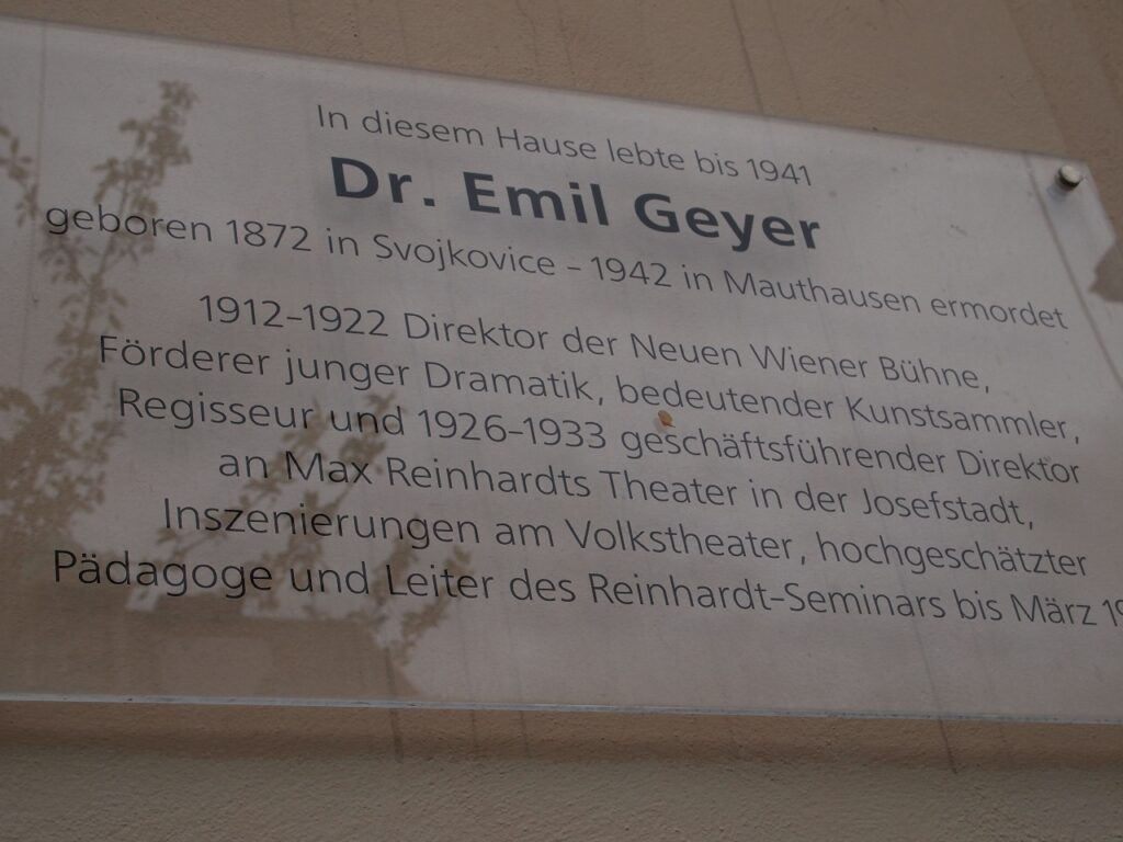 Gedenktafel für Dr. Emil Geyer in der Siebensterngasse 31, 1070 Wien