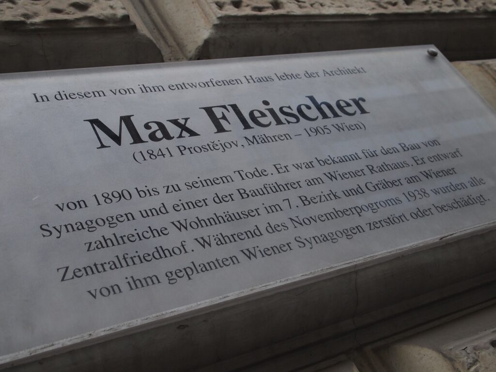 Gedenktafel für Max Fleischer in der Neustiftgasse 64, 1070 Wien