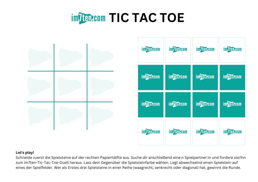 Spiele Tic Tac Toe mit dieser Spielvorlage für 1070 Wien.
