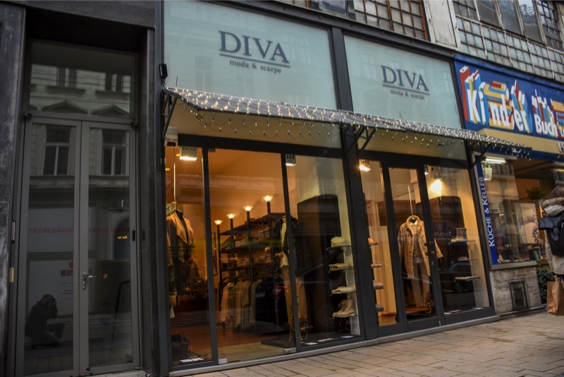 Diva in der Neubaugasse 36, 1070 Wien, führt Kleidung ausgesuchter Modelabels.