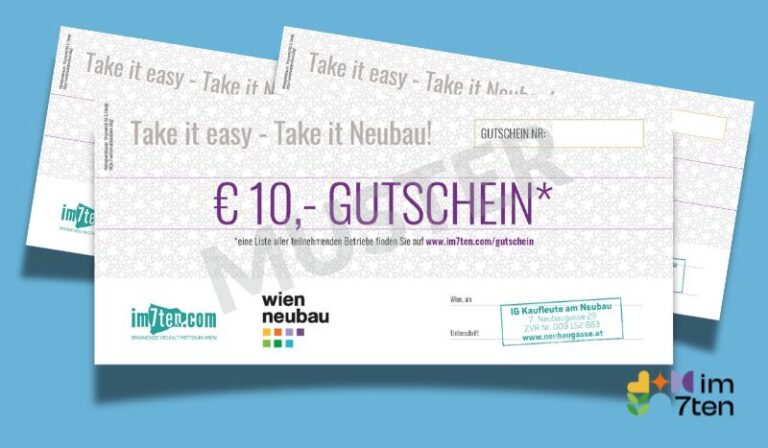 Der im7ten-Gutschein ist in über vierzig Shops im 7. Bezirk einlösbar.