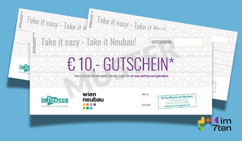 Der im7ten-Gutschein ist in über vierzig Shops im 7. Bezirk einlösbar.