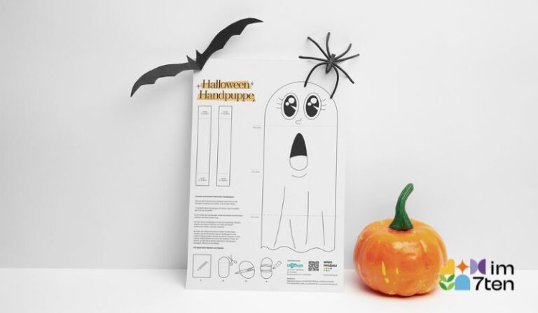 Bastle dir deine eigenen Halloween-Handpuppen mit der Vorlage von Katharina Kastner.