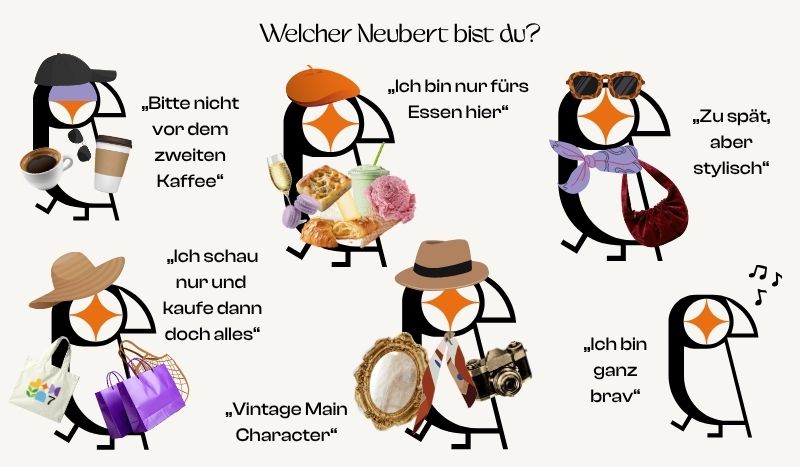 Neubert ist das Maskottchen des Flaniermarkts in der Neubaugasse, 1070 Wien
