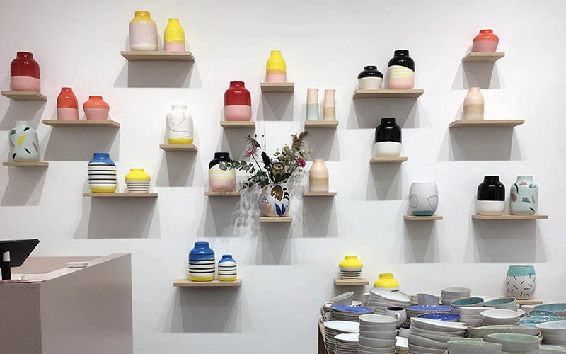 Motel a Miio in der Neubaugasse 51, 1070 Wien, bietet handgemachte Keramik aus Portugal