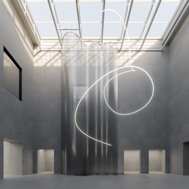 BRIGITTE KOWANZ/EVA SCHLEGEL, Kunstinstallationen im Leopold Museum, Wien, 2025, Eva Schlegel/ESTATE BRIGITTE KOWANZ, Rendering: D. Minovski © Bildrecht, Wien 2025