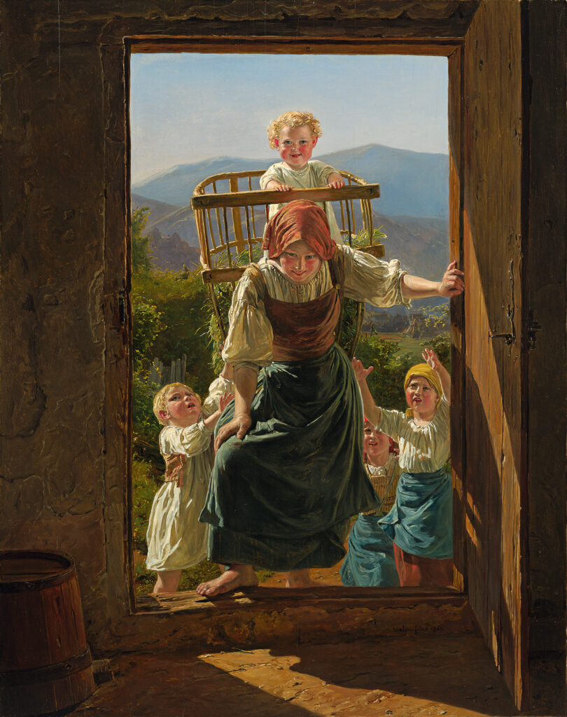 FERDINAND GEORG WALDMÜLLER, Heimkehrende Mutter mit Kindern, 1863 © Leopold Museum, Wien, Foto: Leopold Museum, Wien