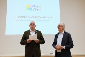 Kurt Wilhelm, Wald & Wiese, und Peter Herzog, Sonnentor Neubaugasse, aus dem Vorstand der IG der Kaufleute am Neubau, Foto: Wladimir Kolokolow