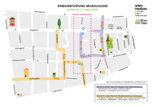 Einbahnstraßenregelung in der Neubaugasse ab 17. August 2026